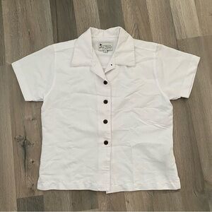 White Short-Sleeve Button Shirt